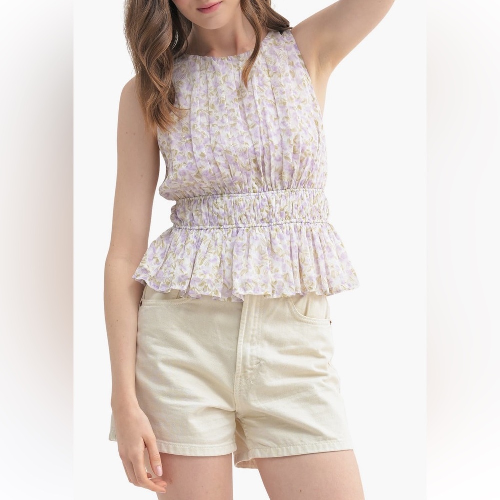 LUSH Floral Peplum Tank